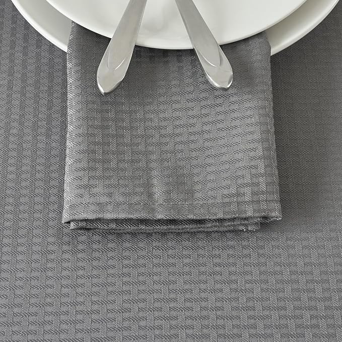 maxmill Cloth Napkins Weaved Texture Pattern Soft Comfortable and Luxury Serviette for Restaurant Family Dinners Weddings Parties and Banquets Set of 4 Pieces, 20 x 20 Inch Charcoal Gray