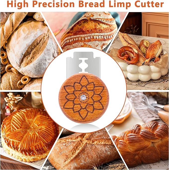 UFO Bread Lame Cutter for Homemade Sourdough,Bread Scorer Tool for Sourdough with 5 Blades and Case,Slashing Tool Bread Cutting Knife for Artisan Bread and Baguette Makers,Water Lily