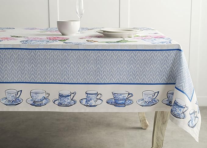 Maison d' Hermine Table Cloth Square Table 100% Cotton 60 x 60 Inches Tablecloth Reusable Decorative for Dining Room Farmhouse Home Valentines Day Decorations Spring Summer - Canton
