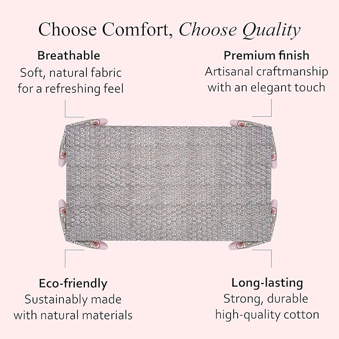 CPC Tablecloth 100% Cotton 60x90 Inch Indian Block Print Rectangle Table Cover, Washable Table Cloth for Weddings, Spring/Summer, Barbeque - Labra Gray