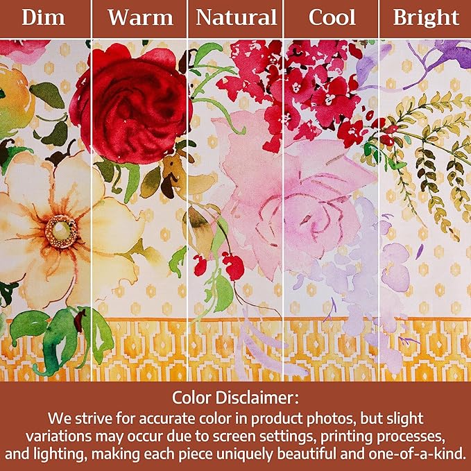 Maison d'Hermine Premium Table Cloth Round Table 100% Cotton 70 Inches Tablecloth Reusable Decorative Everyday Use for Dining Room, Farmhouse, Home, Party, Festive & Wedding - Summer Joy