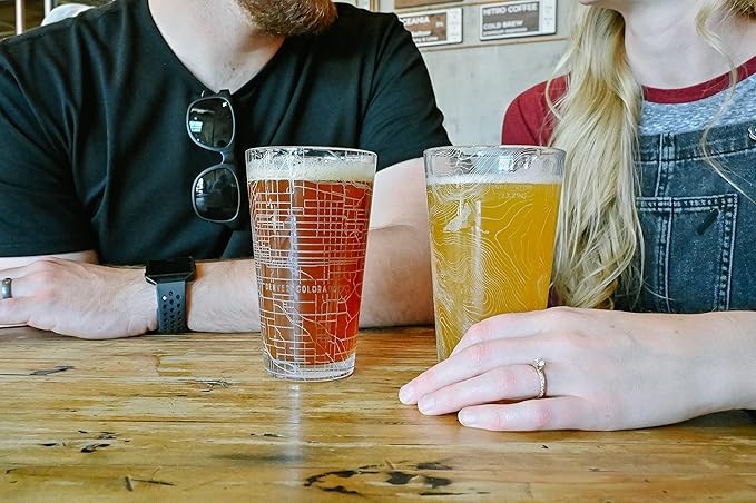 KEYSTONE COLORADO Engraved Pint Glass | Great Ski Resort Mountain Topography Map Gift Idea!