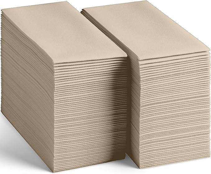 200-Pack Disposable Linen-Feel Pebble Stone Napkins, 12" x 17" Cloth-Like Paper Dinner Napkins For Wedding, Bathroom, Party Or Event