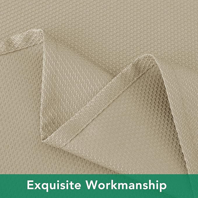 Biscaynebay Textured Fabric Tablecloths 60x84 Inch Rectangular, Natural Water Resistant Tablecloths for Dining, Kitchen, Wedding, Parties etc. Machine Washable
