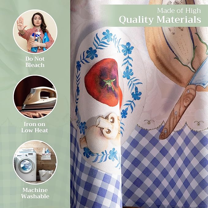 Maison d' Hermine Table Cloth Round Table 100% Cotton 69 Round Inches Tablecloth Reusable Decorative for Dining Room Farmhouse Home Valentines Day Decorations Spring Summer - Gourmand