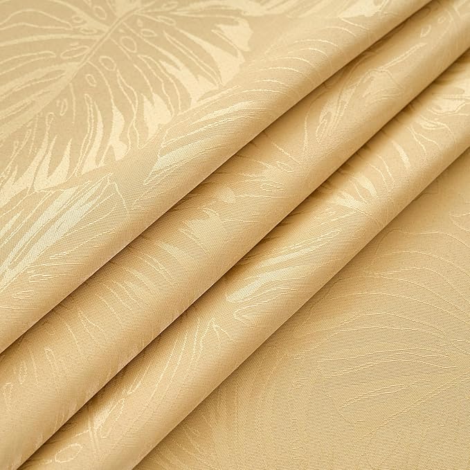 Square Tablecloth 54x54 Inch Golden Table Cloth Leaves Pattern Scalloped Edge Silky Soft Waterproof Washable Table Cover for Dinning Tabletop Indoor & Outdoor Party Banquet Decoration