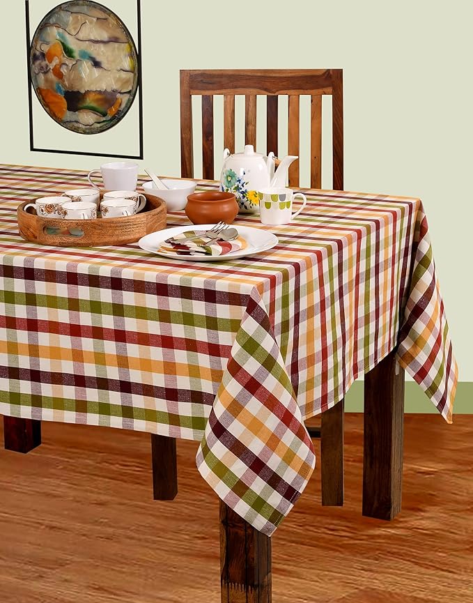 Urban Villa Christmas Tablecloth Buffalo Check Table Cloth Tabletop Cover Kitchen Dining Tablecloth 100% Cotton Great Parties Wedding Holiday Dinner Rectangle 52X70 Inches 4-6 Seats Table Cloth