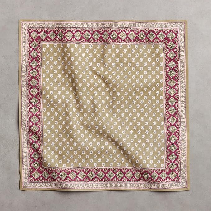 Maison d' Hermine Cloth Napkins Set of 4 100% Cotton Everyday Reusable Square Napkins Cloth Washable Dinner Party Wedding Restaurant Valentines Day Decorations Spring/Summer (Manosque, 18" x 18")