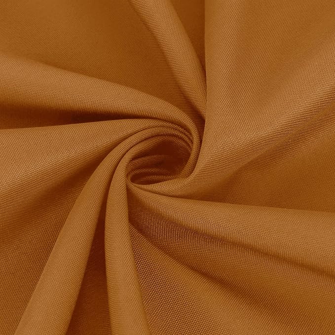 sancua Round Tablecloth 70 Inch(Fits 20-58 Inch Tables) Light Brown- Water Resistant Spill Proof Washable Polyester Fall Table Cloth Decorative Fabric Cover for Dining Thanksgiving Parties, Bronze