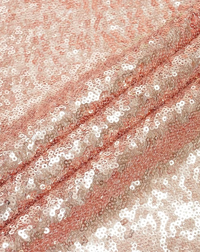 Eternal Beauty Rose Gold Tablecloth, 50x50 Inch Square Rectangle Table Cover for Valentines Cake Dessert Exhibition Party Birthday Events