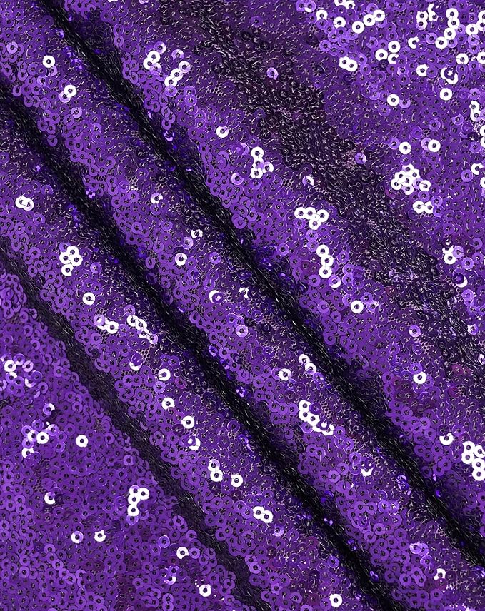Eternal Beauty Purple Tablecloth, 50x80 Inch Sequin Rectangle Table Cover for Cake Dessert Exhibition Party Birthday Events