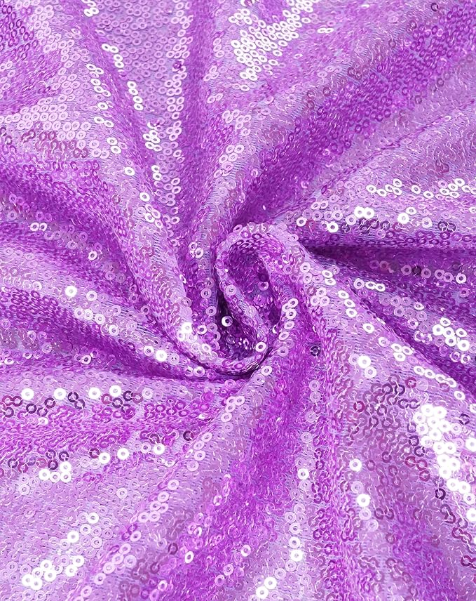 Eternal Beauty Lavender Tablecloth, 120 Inch Round Sequin Tablecloth for Party Cake Dessert Table Exhibition Events