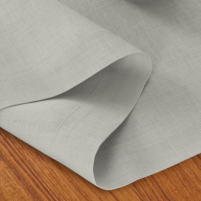D'Moksha Homes Linen Silver Grey Table Runner 120 Inches Long - 100% Pure Linen Dining Table Runner 14 x 120 Inch for Spring, Easter - Machine Washable