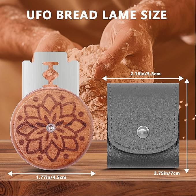 UFO Bread Lame Cutter for Homemade Sourdough,Bread Scorer Tool for Sourdough with 5 Blades and Case,Slashing Tool Bread Cutting Knife for Artisan Bread and Baguette Makers,Dot flower
