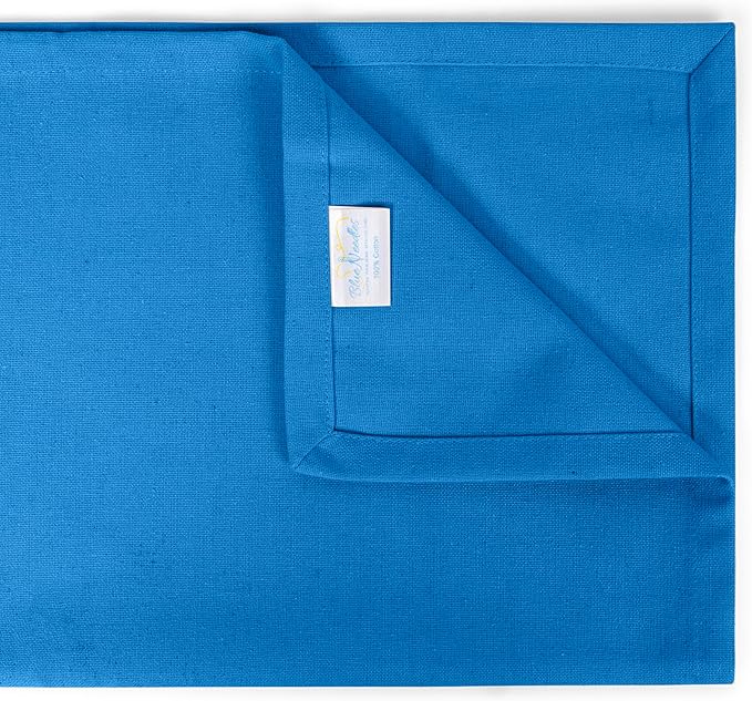 Blue Needles Solid Cloth Napkins Set of 12 Royal Blue 100% Cotton Dinner Napkins 18x18 inches - Soft, Reusable, Absorbent & Washable Linen, Ideal for Wedding Events, Parties & Everyday Use