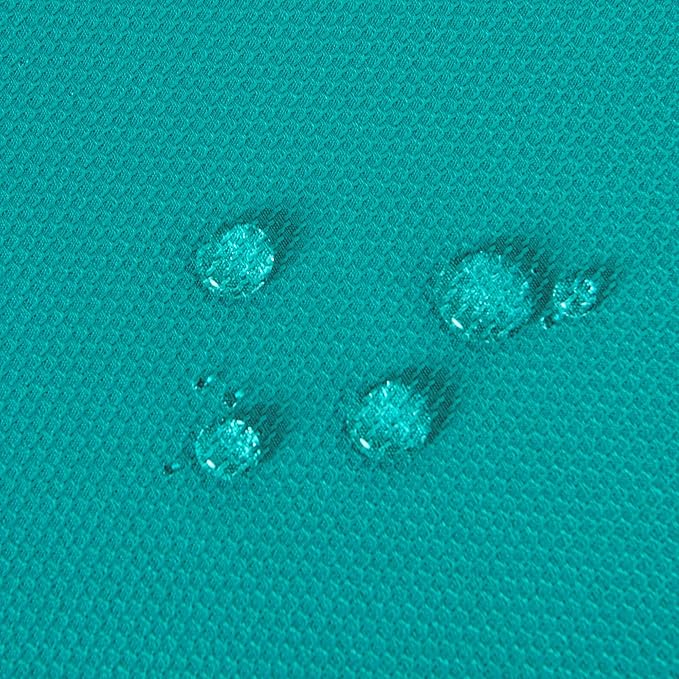 Hiasan Round Textured Tablecloth 60 Inch - Waterproof Spillproof Antiwrinkle Jacquard Table Cloth, Decorative Polyester Table Cover for Kitchen, Outdoor Picnic, Holiday and Parties, Turquoise