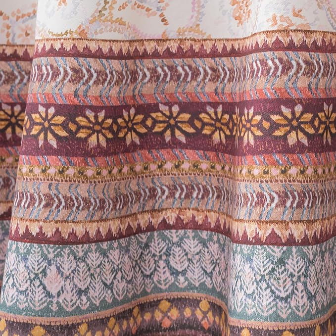 Maison d' Hermine Table Cloth Round Table 100% Cotton 69 Inches Fall Tablecloth Reusable Everyday Use for Thanksgiving Christmas Decorations Dining Farmhouse Party (Fair Isle)