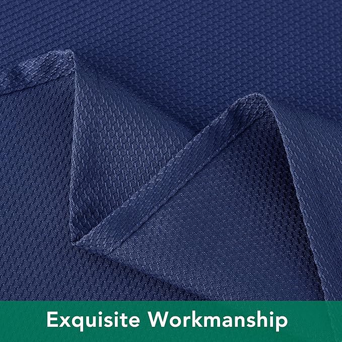 Biscaynebay Textured Fabric Round Tablecloths 70", Navy Water Resistant Table Cloth Circle Folding Table Covers for Dining, Kitchen, Wedding, Parties etc Machine Washable