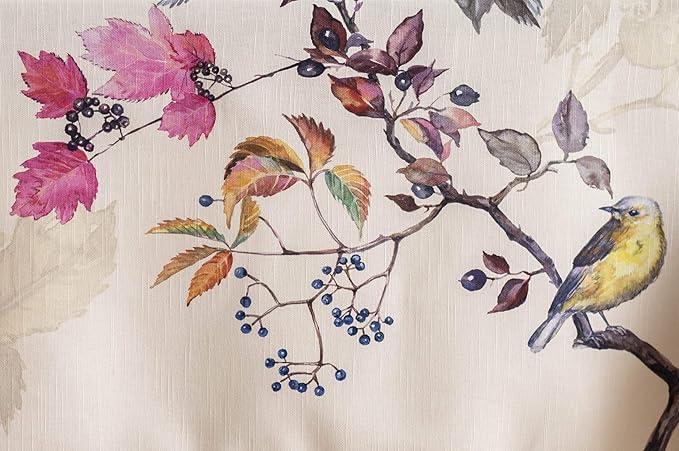 Maison d' Hermine Table Cloth Rectangle Table 100% Cotton 70 x 90 Inches Fall Tablecloth Reusable Everyday Use for Thanksgiving Christmas Decorations Dining Farmhouse Party (Equinoxe - Beige)