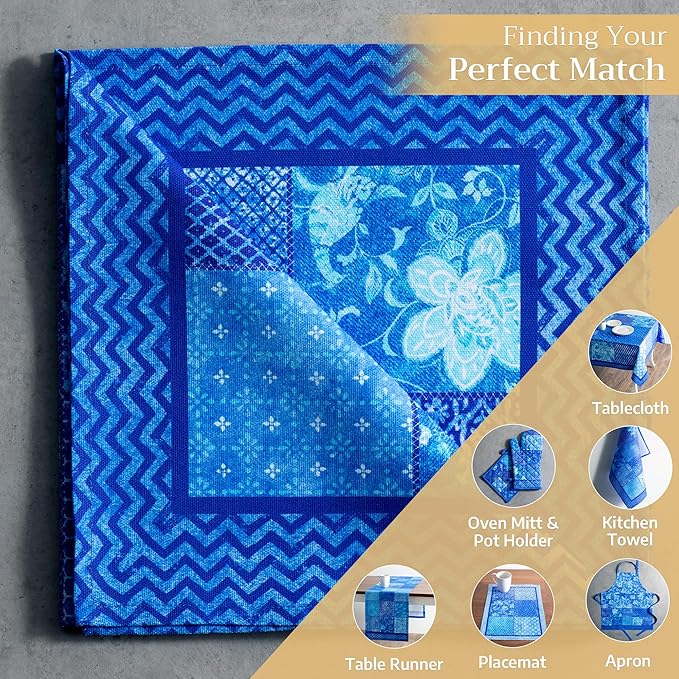 Maison d' Hermine Cloth Napkins Set of 4 100% Cotton Everyday Reusable Square Napkins Cloth Washable Dinner Party Wedding Restaurant Valentines Day Decorations Spring/Summer (Indigo Love, 20" x 20")