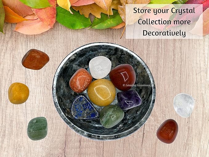 Larvikite Crystal Bowl - 2 Inch Decorative Bowls for Room and Home Decor - Gemstone Healing Crystals for Elegant Display, Positive Energy Balance and Gift