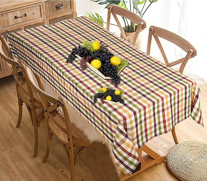 Urban Villa Check Tablecloth Buffalo Checkered Table Cloth Tabletop Cover Kitchen Dining Tablecloth 100% Cotton Great Parties Wedding Holiday Dinner Rectangle 60x102 Inches 8-10 Seats Table Cloth
