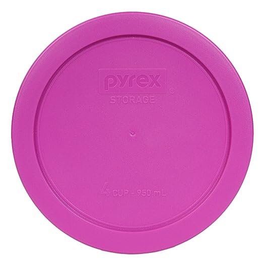 Pyrex 7201-PC Round 4 Cup Storage Lid for Glass Bowls (1, Berry Pink)