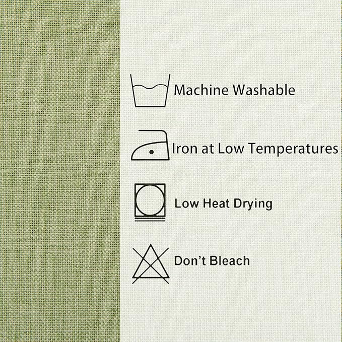 Hiasan Faux Linen Rectangle Tablecloth - Wrinkle and Stain Resistant Washable Table Cloth for Kitchen Dining Room Holiday Table Cover for Dinner, Green, 30 x 60 Inch