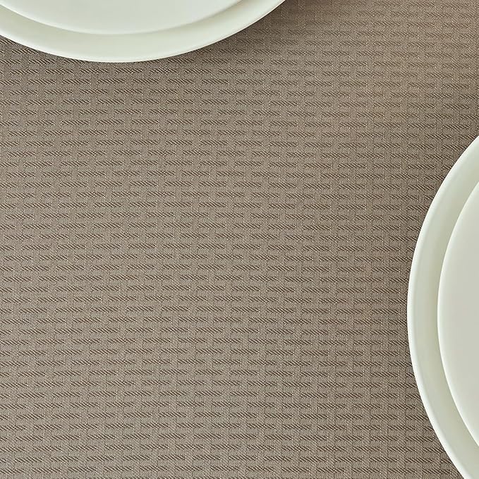 maxmill Weaved Texture Rectangle Tablecloth Water Resistant Wrinkle Free Spill-Proof, Soft Table Cloth for Dining Room Decoration, Banquet Parties Event Holiday Dinner, 60 x 84 Inch Brown