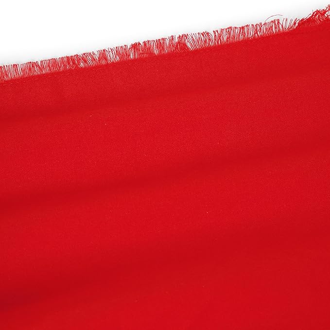 Christmas Dinner Napkins, Beautiful Handmade Fringe Red Cloth Napkins Set of 12 Washable and Reusable, Perfect for Dining, Weddings, Holiday & Everyday Use - 18x18 Inch Red