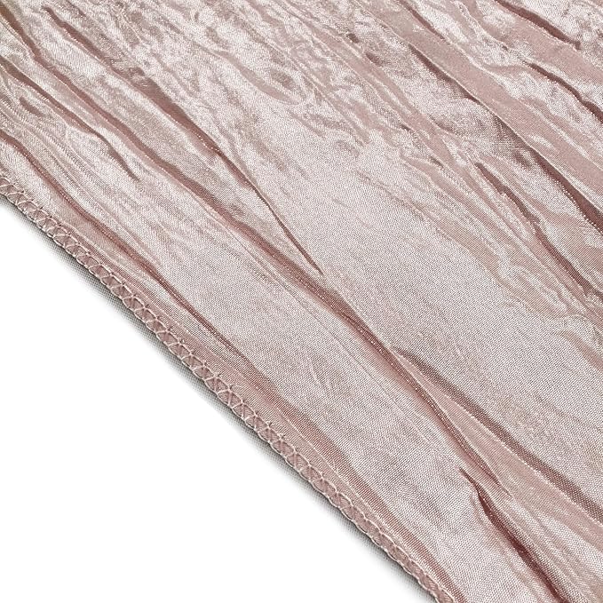 YOUR CHAIR COVERS - 90 x 156 inch Rectangular Crinkle Taffeta Tablecloth - Blush, Rectangle Table Linens for 8 ft Rectangular Tables, Wedding Crushed Table Cloth