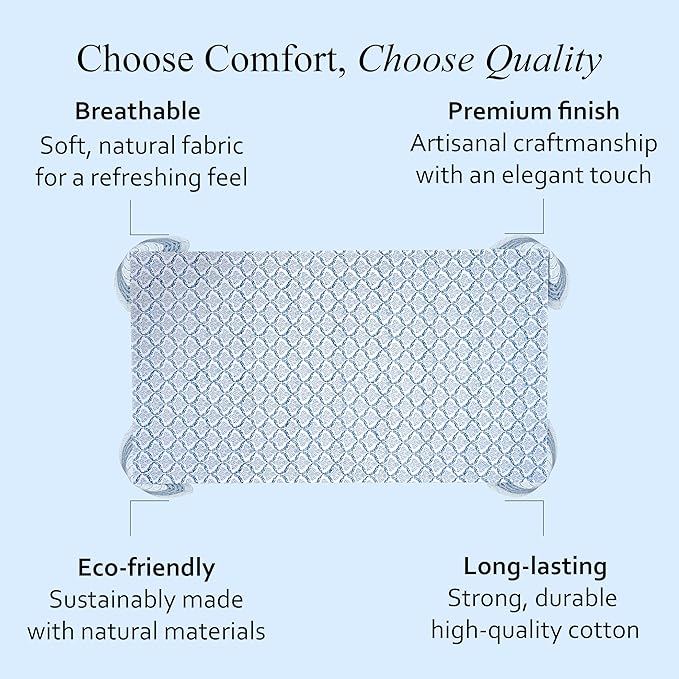 CPC Indigo Regal Tablecloth 100% Cotton 80x120 Inch Indian Block Print Rectangle Table Cover, Table Cloth for Gifting in Weddings, Halloween, Fall, Christmas, Thanksgiving