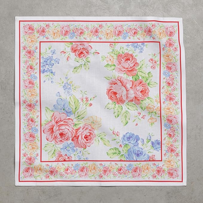Maison d' Hermine Cloth Napkins Set of 4 100% Cotton Everyday Reusable Square Napkins Cloth Washable Dinner Party Wedding Restaurant Valentines Day Decorations Spring/Summer(Vintage Floral, 20" x 20")
