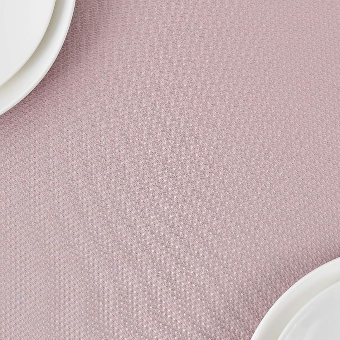 maxmill 2 Pack 60 x 84 Inch Dusty Pink Textured Rectangle Tablecloth Water Resistant Wrinkle Free Spillproof, Soft Jacquard Table Cloth for Banquet Parties Holiday Dinner, Indoor and Outdoor Use