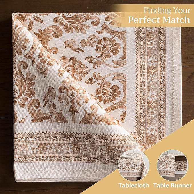 Maison d' Hermine Cloth Napkins Set of 4 100% Cotton for Thanksgiving Christmas Decorations Everyday Reusable Square Fall Napkins Cloth Washable Dinner Party (Allure, 20"x20")