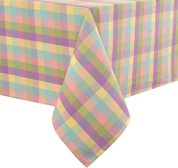 Urban Villa Tablecloth Buffalo Check Tabletop Cover Kitchen Dining Table Cloth 100% Cotton Great Parties Wedding Holiday Dinner Easter Rectangle 52X70 Inches 4-6 Seats