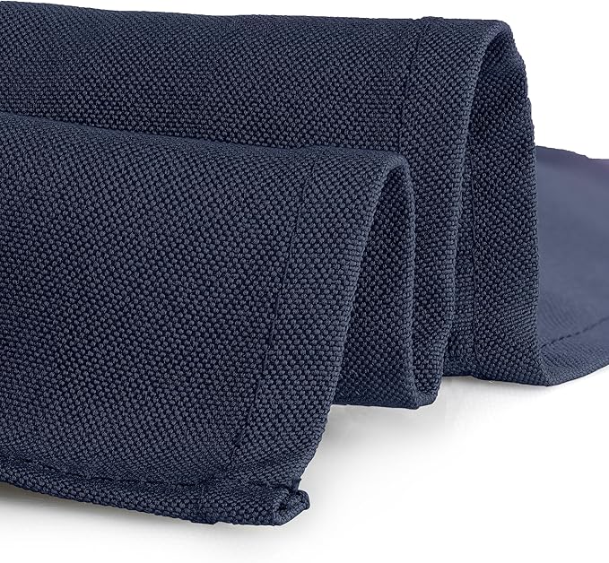 Gee Di Moda Fitted Tablecloth - 48 x 30 Inch Navy Blue Floor-Length Fitted Table Cloth for 4 Foot Rectangle Table, Heavy Duty Washable Fabric for Parties, Dinner, Weddings, Baby Shower & Trade Show