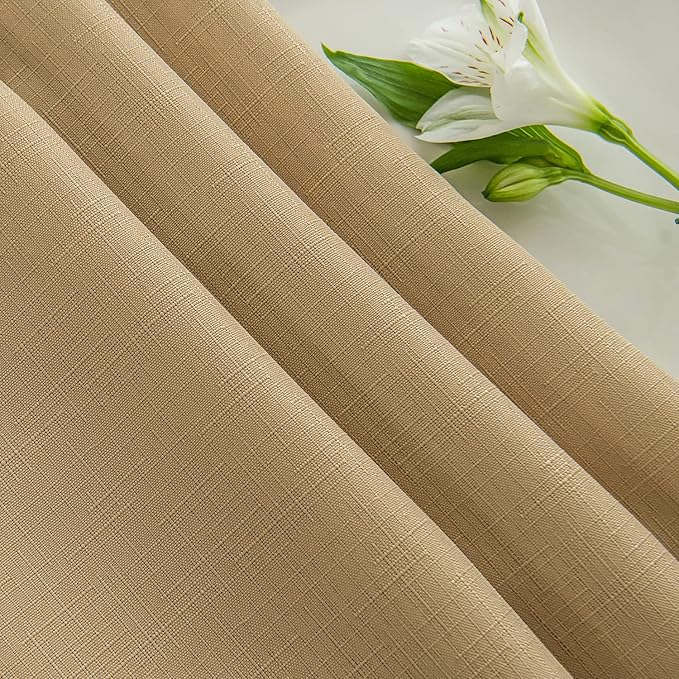 maxmill Faux Linen Texture Tablecloth Stain Resistant Waterproof, Wrinkle Resistant Washable Table Cloth, Fabric Table Cover for Dining Room, Indoor and Outdoor Use, Rectangle 60 x 120 Inch, Beige