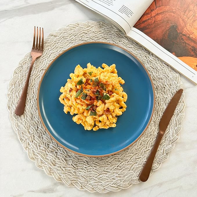Mora Ceramic Artisan Matte Dinner Plates Set of 6, 10 inch Dish Set - Microwave, Oven, and Dishwasher Safe, Scratch Resistant, Modern Rustic Dinnerware- Kitchen Porcelain Serving Dishes