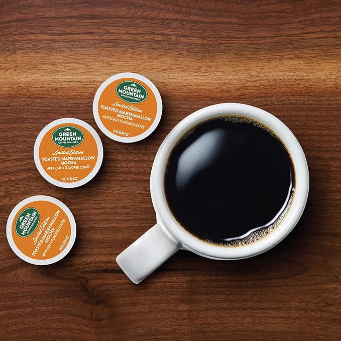 Green Mountain Coffee Roasters Toasted Marshmallow Mocha, Single-Serve Keurig K-Cup Pods, Flavored Light Roast Coffee, 24 Count