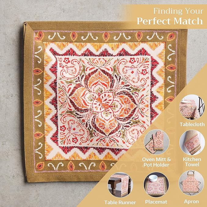 Maison d' Hermine Cloth Napkins Set of 4 100% Cotton for Thanksgiving Christmas Decorations Everyday Reusable Square Fall Napkins Cloth Washable Dinner Party (Damask, 20"x20")
