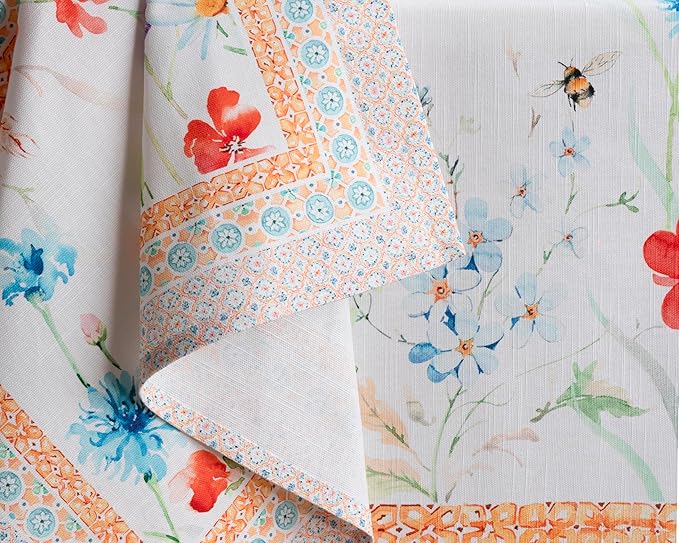 Maison d' Hermine Cloth Napkins Set of 4 100% Cotton Everyday Reusable Square Napkins Cloth Washable Dinner Party Wedding Restaurant Valentines Day Decorations Spring/Summer(Summer Whisper, 20" x 20")