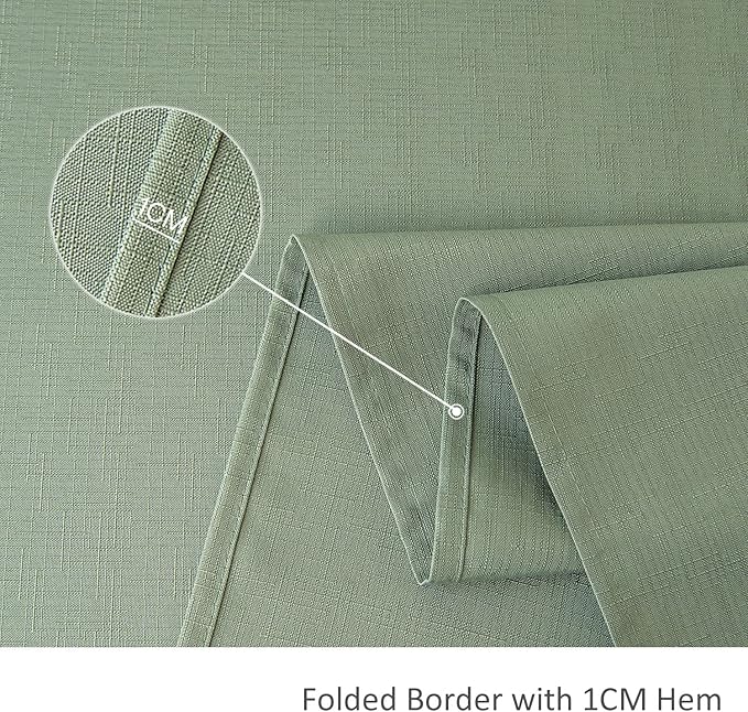 maxmill Square Tablecloth Slubby Texture Stain Resistant Waterproof Wrinkle Resistant Washable Soft Table Cloth, Decorative Fabric Table Cover for Dining Room Dinner Party, 52 x 52 Inch, Sage Green