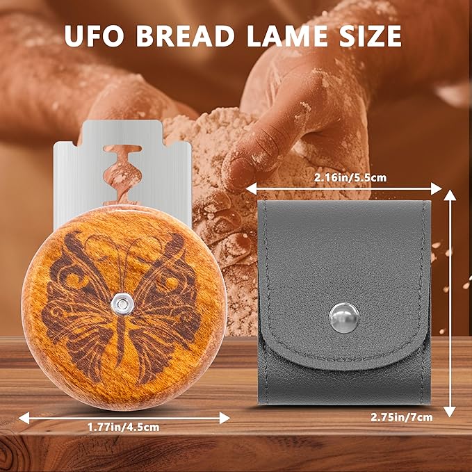 UFO Bread Lame Cutter for Homemade Sourdough,Bread Scorer Tool for Sourdough with 5 Blades and Case,Slashing Tool Bread Cutting Knife for Artisan Bread and Baguette Makers,Butterfly