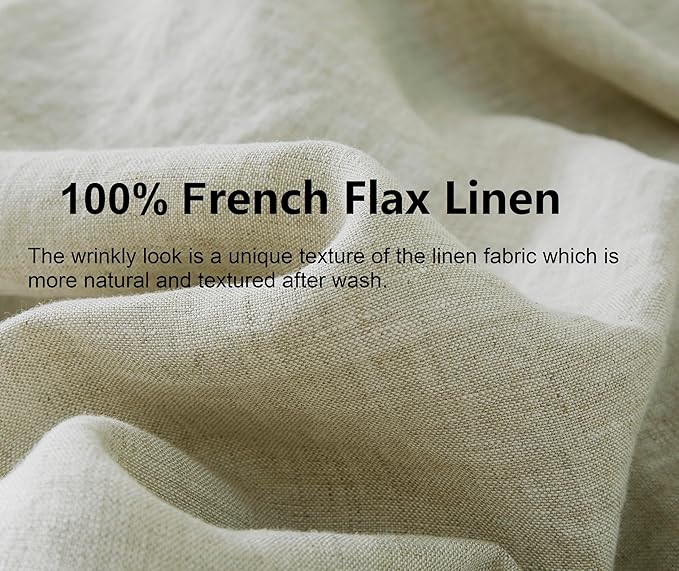 100% French Flax Linen Tablecloths Rectangle 120Lx60W Inch for Dinners, Parties, Easter, Halloween, Camping, Stone Washed, Textured, Machine Washable, 10-12 Sets (60''x120'', Natural Linen)