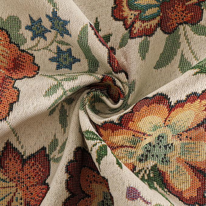 Dimatic Stylish Cotton Linen Rectangular Tablecloth for Kitchen Dining Table, Holiday Party Decorations Table Cover, Floral Green, 55 x 102 Inches