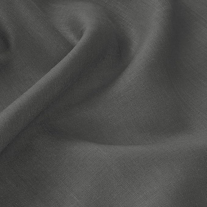 D'Moksha Homes Charcoal Grey Linen Tablecloth for Rectangle Tables 60 x 144 Inch - 100% Pure Linen Grey Table Cloth - Classic Hemstitch, Machine Washable Dining Tablecloth for Spring, Easter