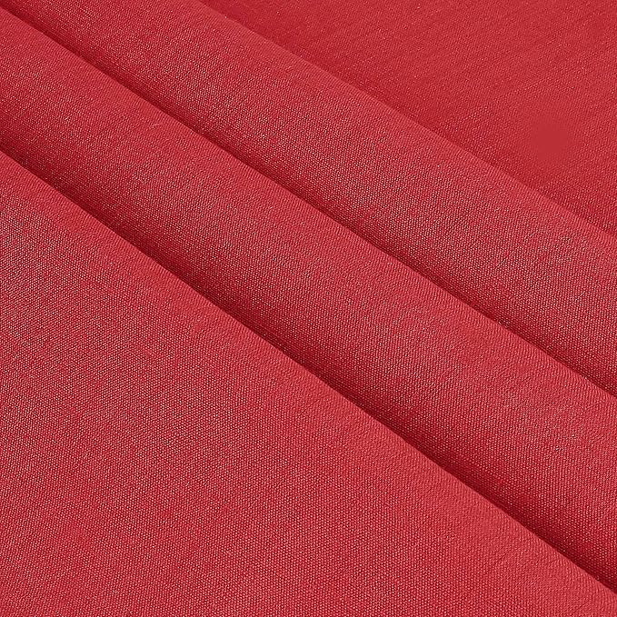 D'Moksha Homes Bright Red Linen Tablecloth for Rectangle Tables 60 x 132 Inch - 100% Pure Linen Red Table Cloth - Classic Hemstitch, Machine Washable Dining Tablecloth for Valentines, Spring, Easter