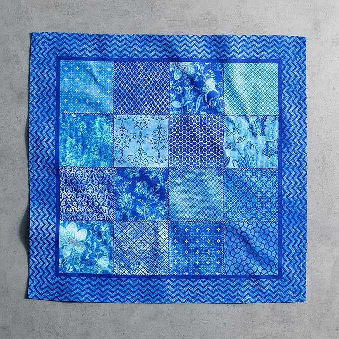Maison d' Hermine Cloth Napkins Set of 4 100% Cotton Everyday Reusable Square Napkins Cloth Washable Dinner Party Wedding Restaurant Valentines Day Decorations Spring/Summer (Indigo Love, 20" x 20")