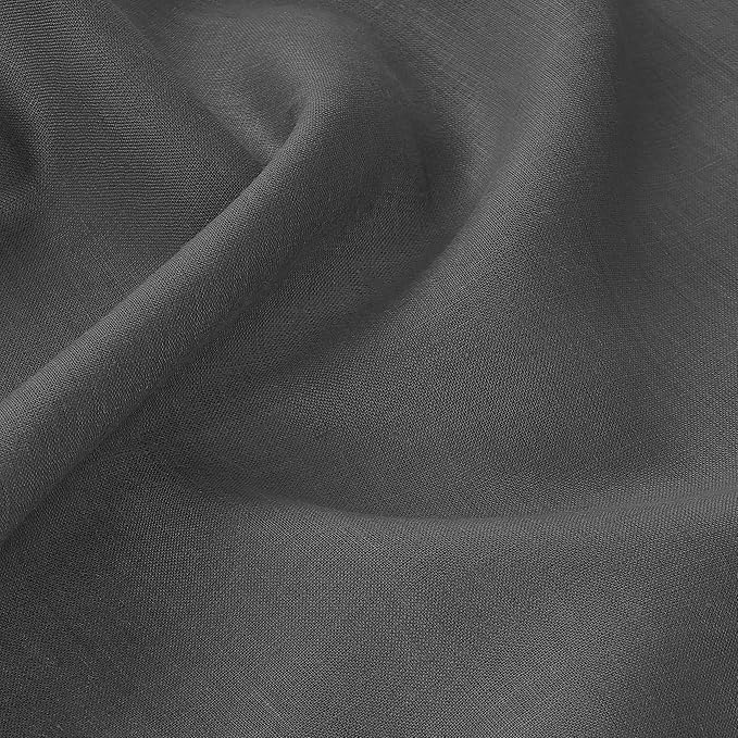 D'Moksha Homes Charcoal Grey Linen Tablecloth 60 x 108 Inch - 100% Pure Linen Grey Table Cloth for Rectangle Tables - Classic Hemstitch, Machine Washable Tablecloth for Spring, Easter